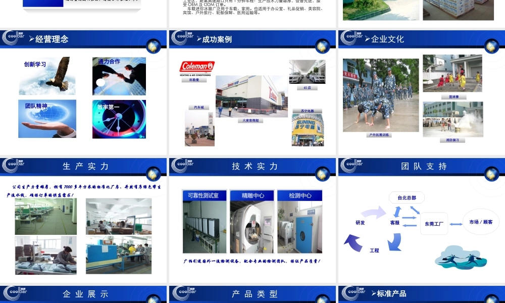 XXXX酷吧户外便携式车载冰箱公司产品介绍