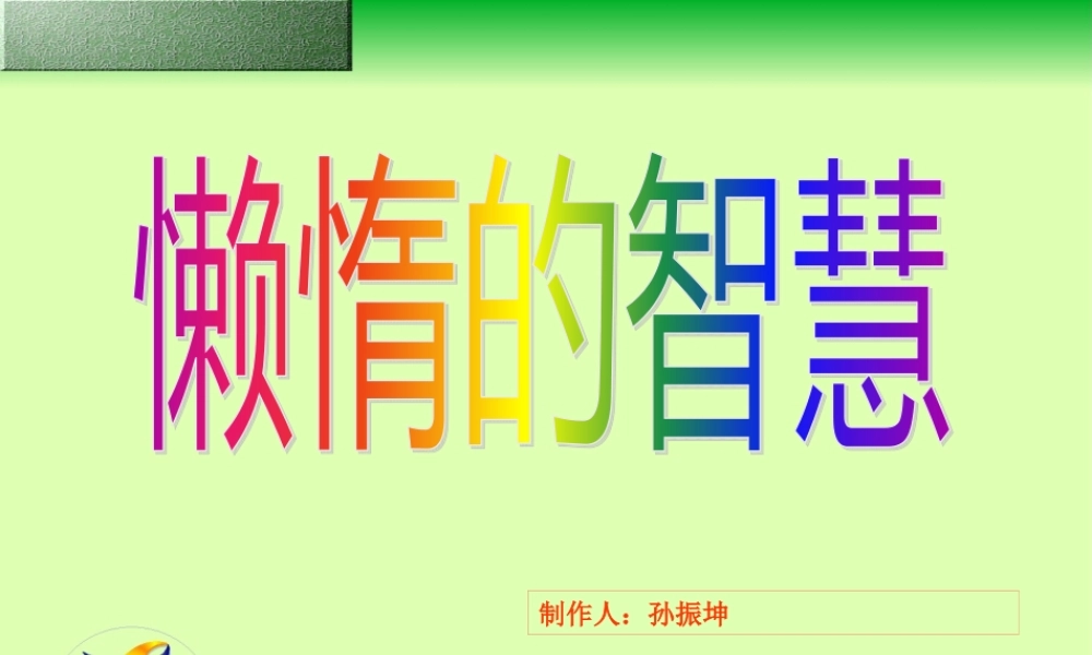 《懒惰的智慧》书籍