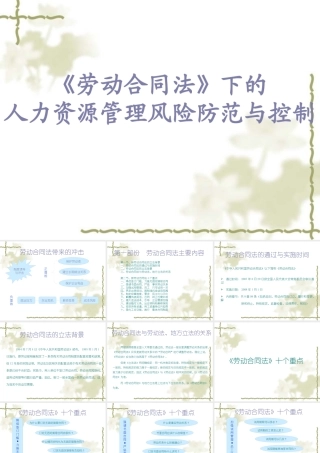 《劳动合同法》下的企业人力资源管理风险防范与控制(监察局)
