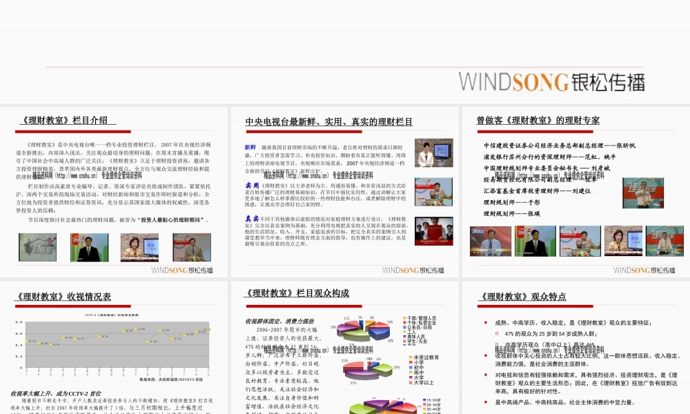 《理财教室》招商方案探析