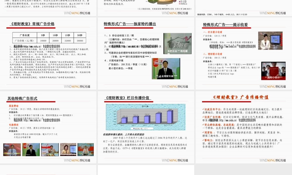 《理财教室》招商方案探析