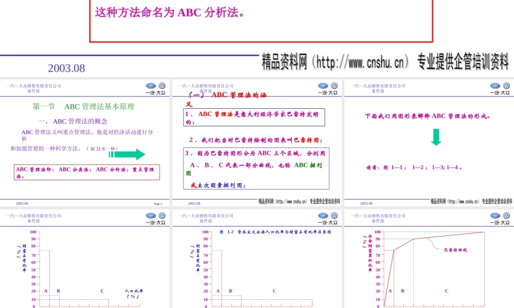 一汽大众ABC教案