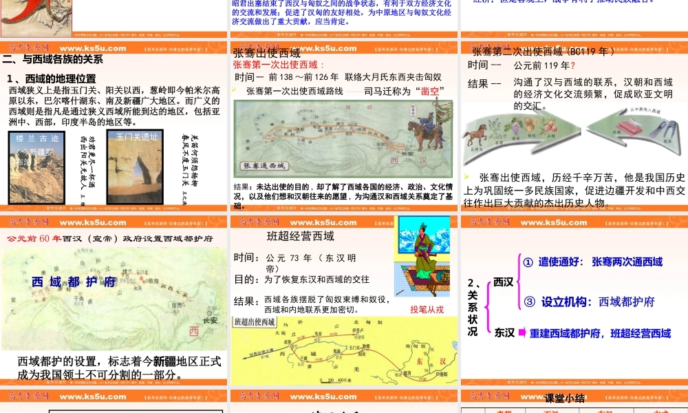 《两汉时期边疆各族的发展》课件(1)(旧人教版高三)