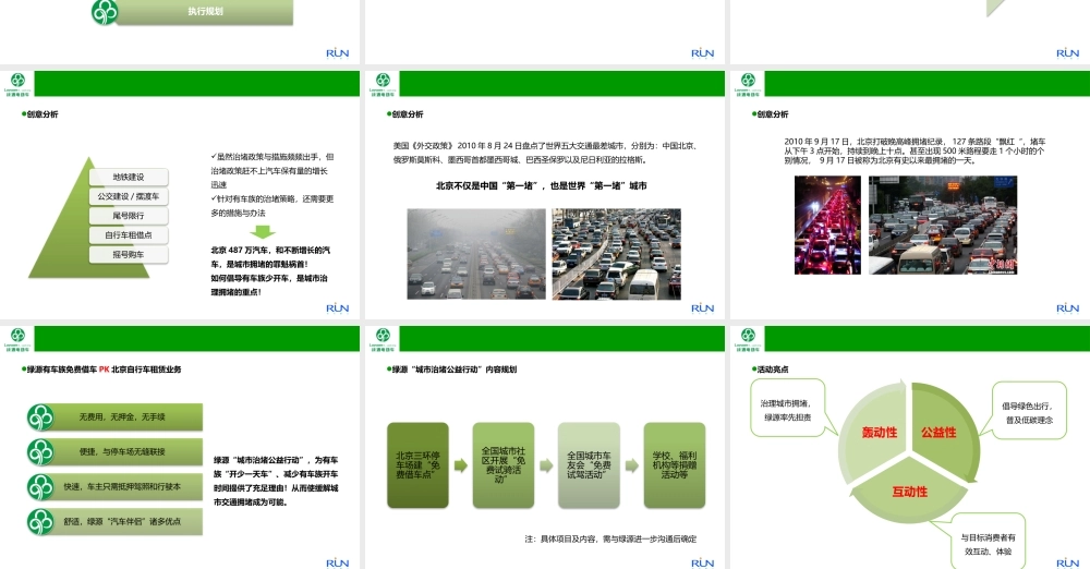 XXXX绿源“城市治堵公益行动”(执行方案)