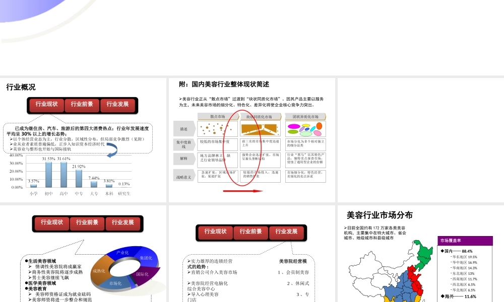 XXXX美容美体行业分析