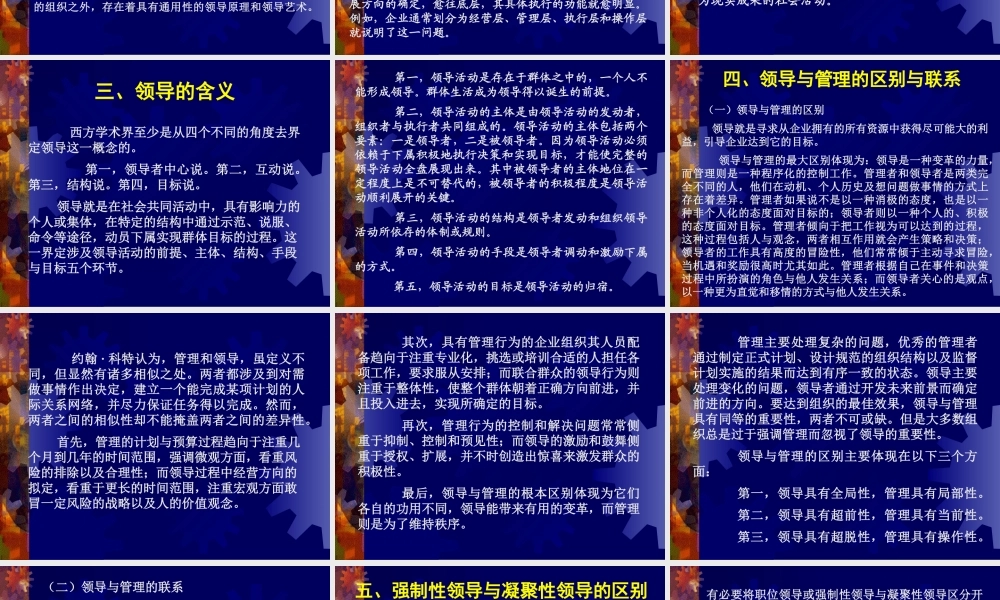 《领导学原理-科学与艺术》