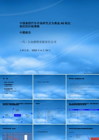 一汽大众中国高档汽车市场研究及某汽车A6定价策略