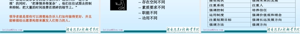 《领导艺术与自我管理》第1-2讲领导概述