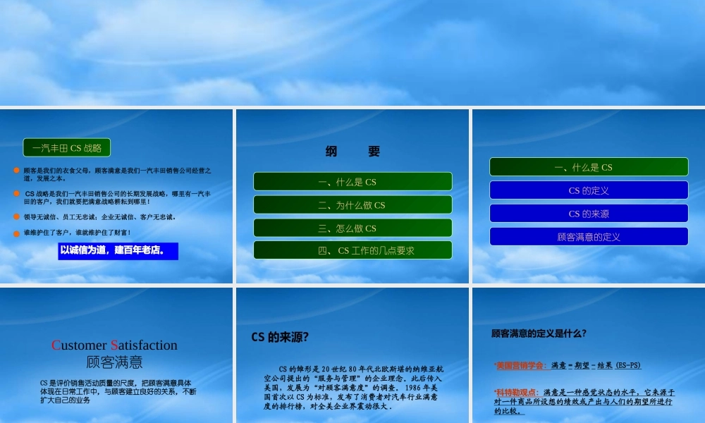 一汽丰田CS战略教材