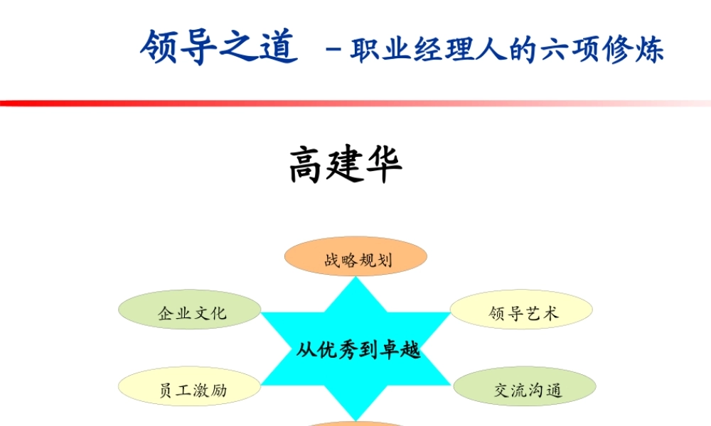 《领导之道_-职业经理人的六项修炼》(高建华)