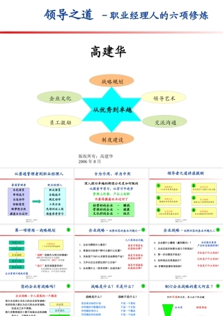 《领导之道_-职业经理人的六项修炼》(高建华)
