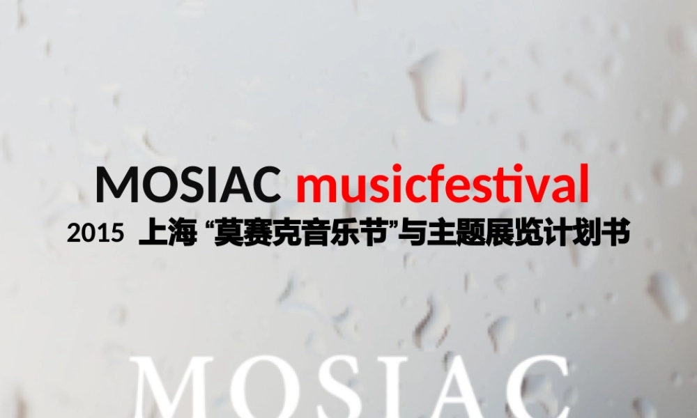 XXXX莫赛克音乐节计划书