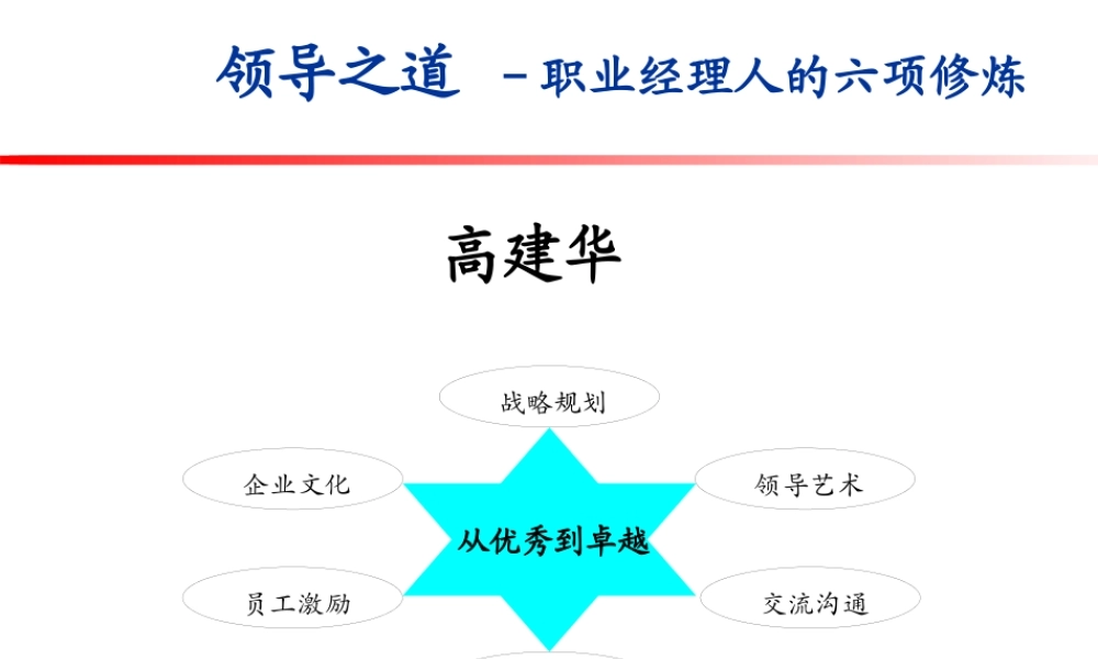 《领导之道-职业经理人的六项修炼》(高建华)