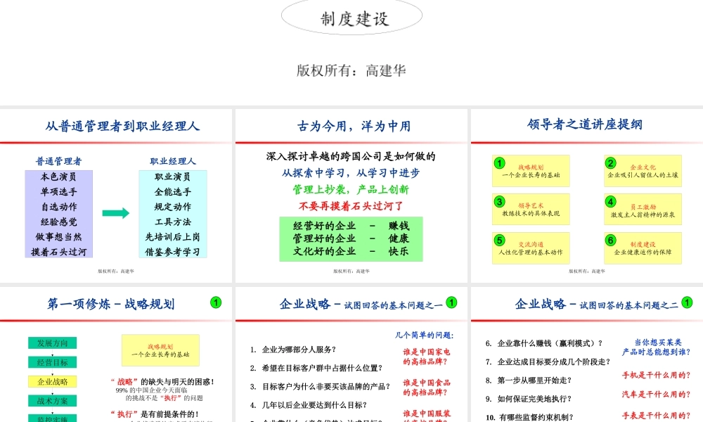 《领导之道-职业经理人的六项修炼》(高建华)