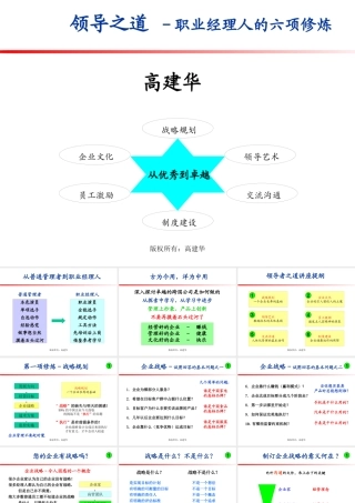 《领导之道-职业经理人的六项修炼》(高建华)