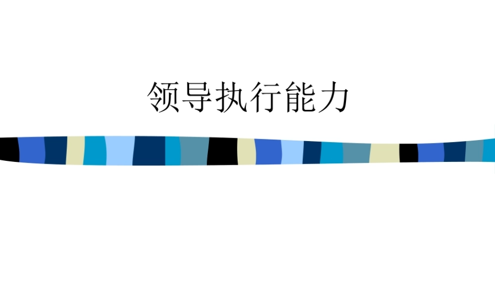《领导执行能力》课程