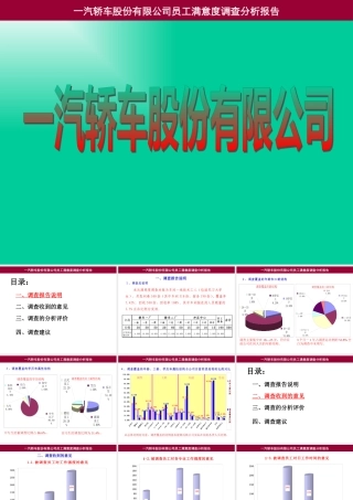 一汽轿车股份有限公司员工满意度调查分析报告