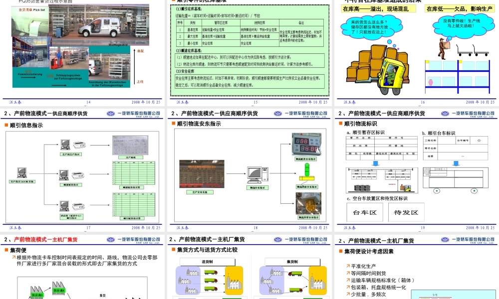 一汽轿车精益物流之路