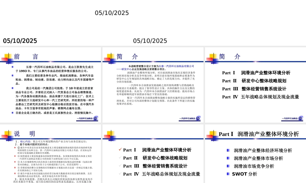 一汽四环油品企业发展战略（PPT 206页）