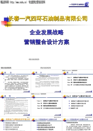 一汽四环油品企业发展战略（PPT206页）