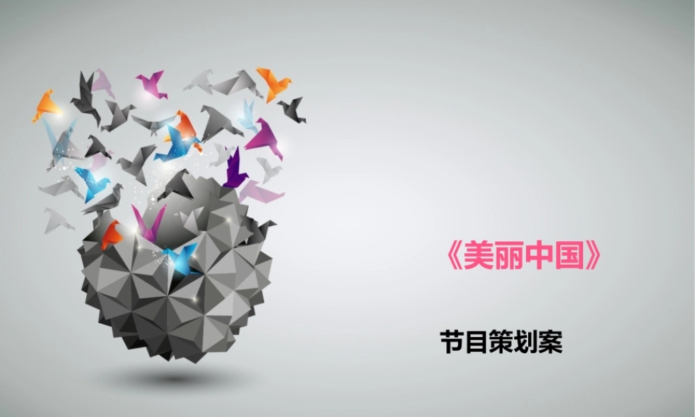 《美丽中国》策划方案(含宣传内容)