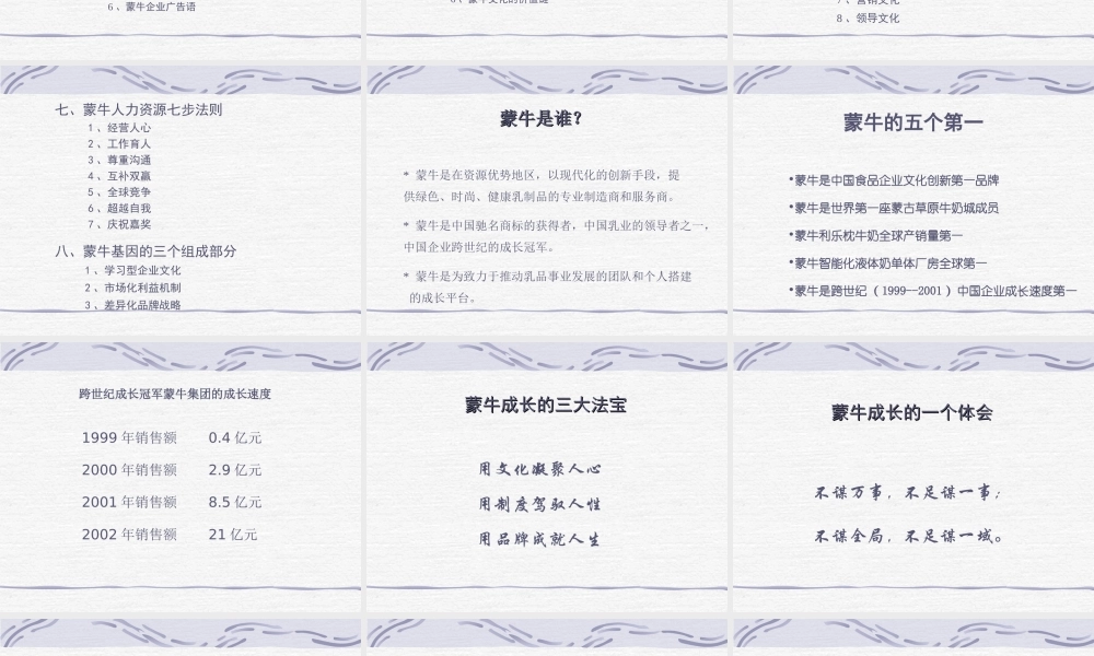 《蒙牛集团企业文化手册》(PPT86页)