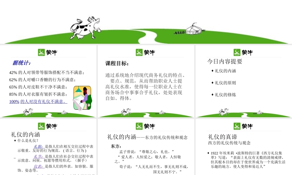 《蒙牛人的礼仪修养(ppt)ppt》
