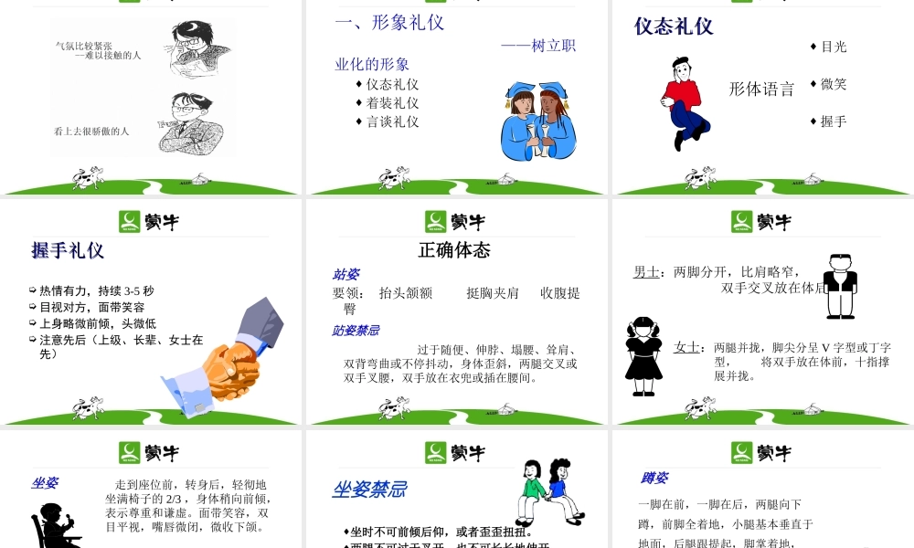《蒙牛人的礼仪修养(ppt)ppt》