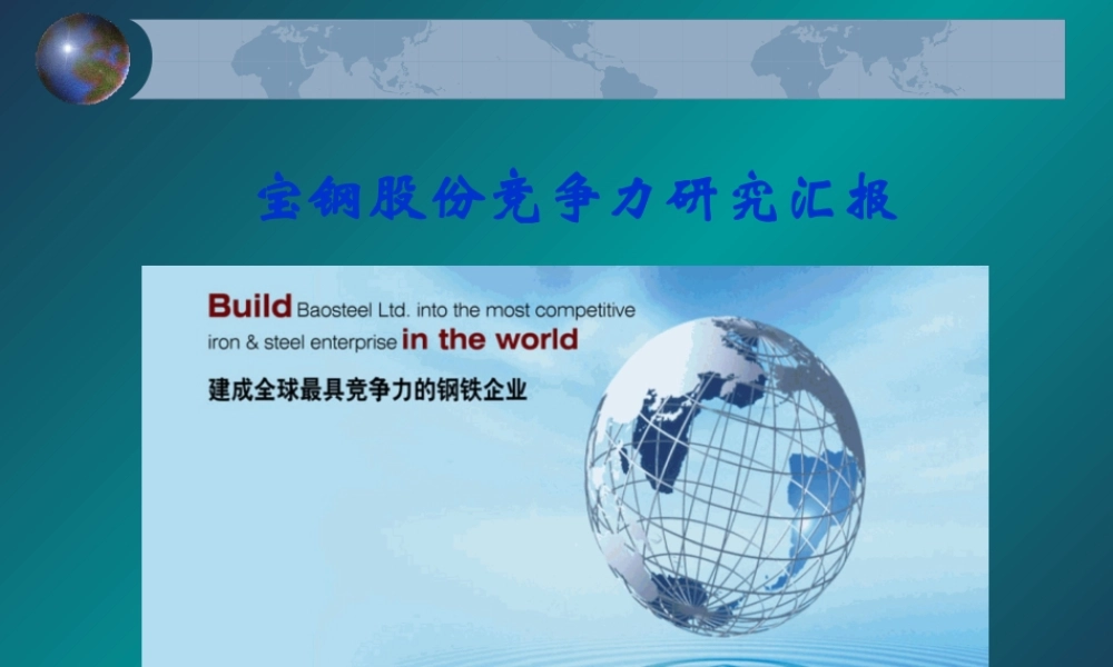 XXXX年宝钢股份竞争力研究汇报（竞争力研究）