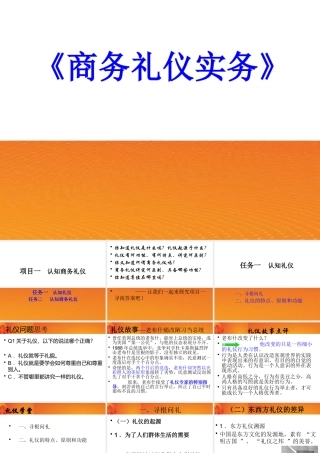 一认知商务礼仪