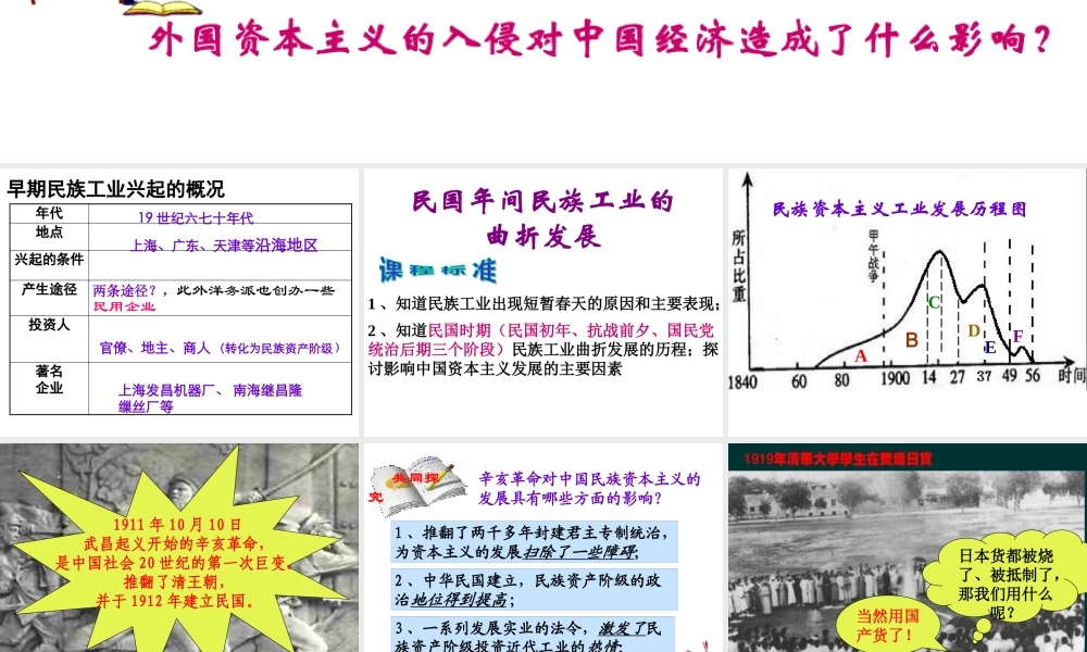 《民国年间民族工业的曲折发展》