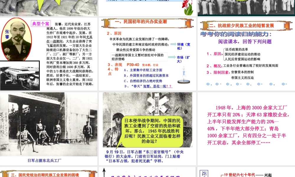 《民国年间民族工业的曲折发展》