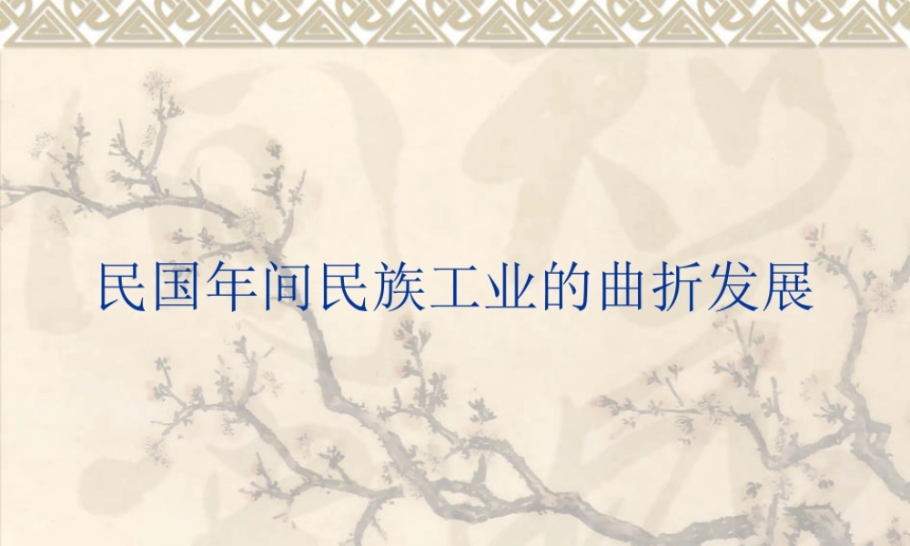 《民国年间民族工业的曲折发展》课件(人民版必修2)