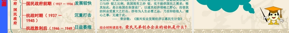 《民国年间民族工业的曲折发展》课件(人民版必修2)