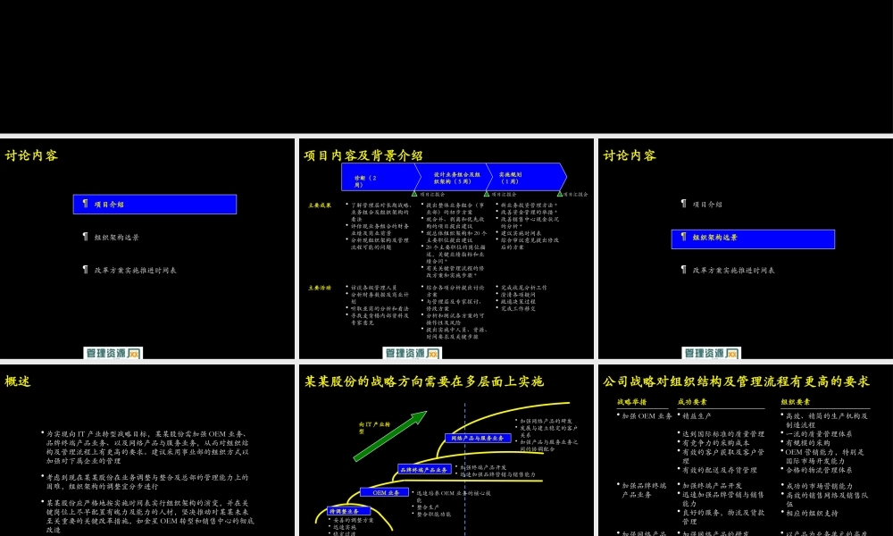 《某公司完善组织架构优化管理流程讲解报告》