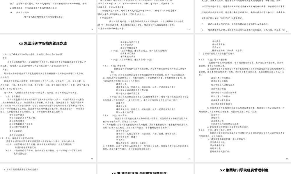 《某集团公司企业商学院章程制度》(PPT58页)