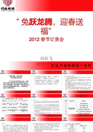 XXXX年春节订货会主讲稿