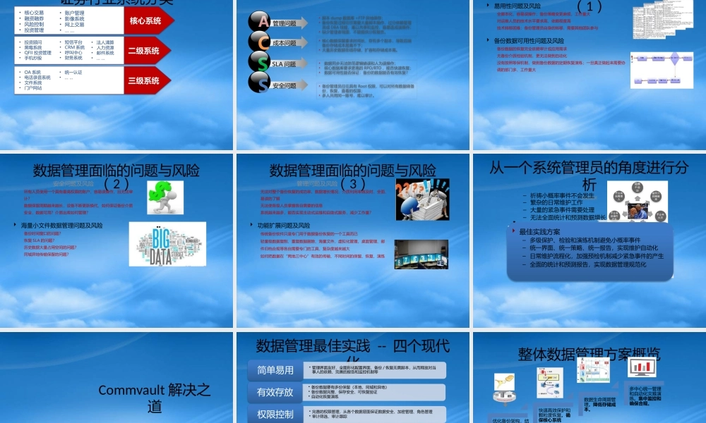一体化数据管理技术交流