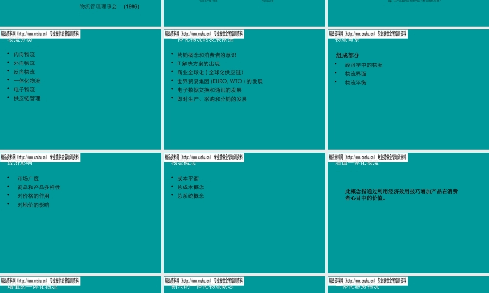 一体化物流与物流信息系统