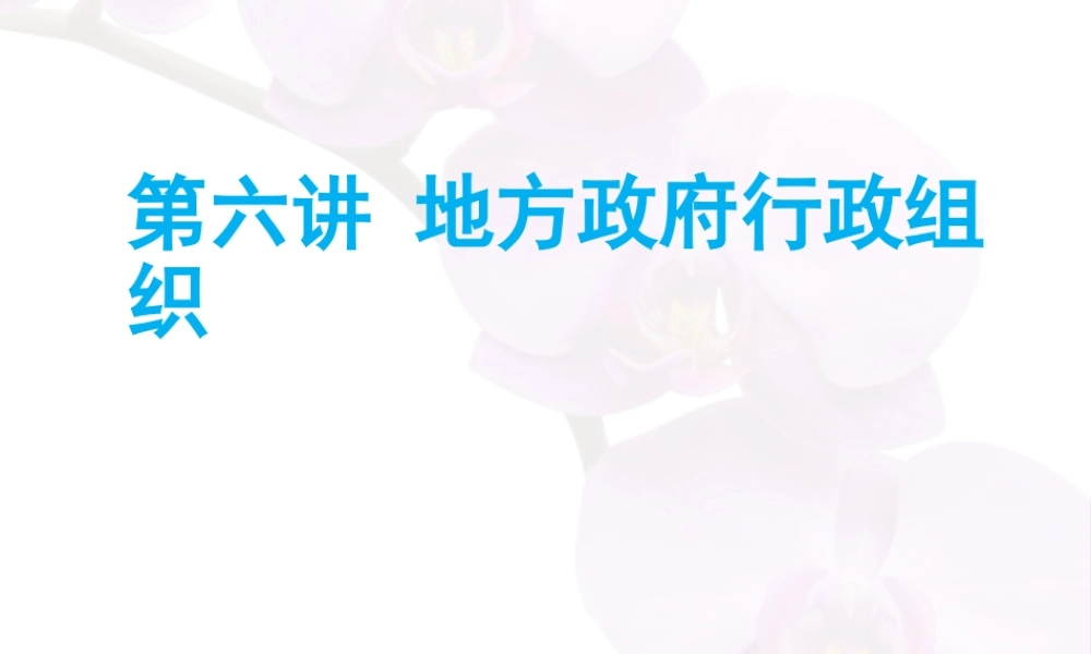 XXXX年第6讲地方行政组织
