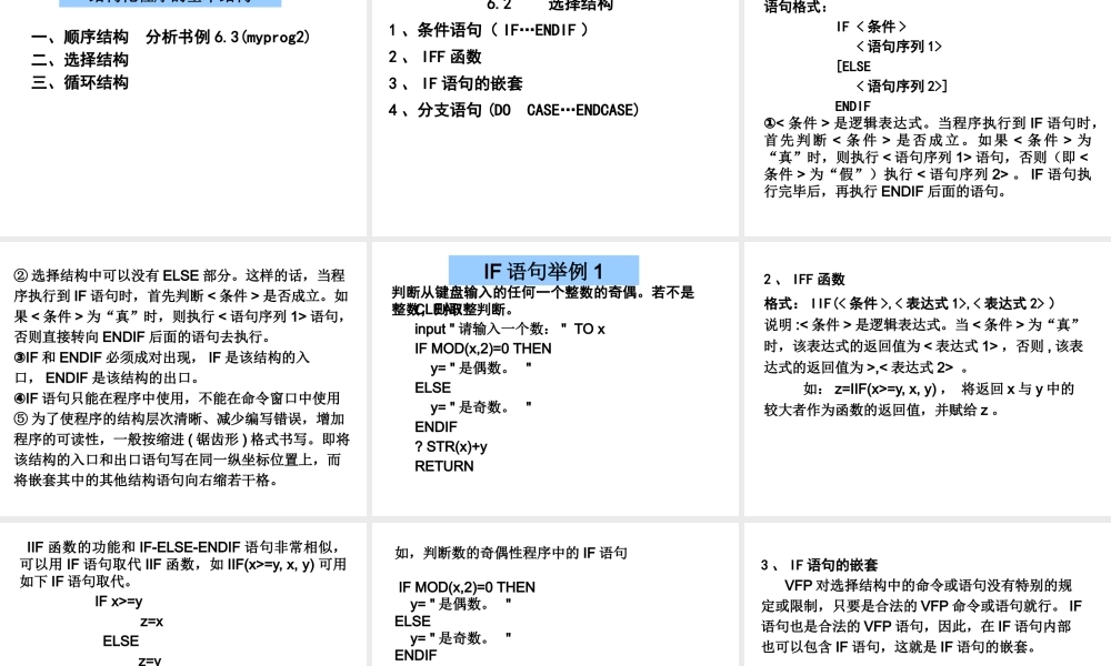 XXXX年第6章程序设计基础