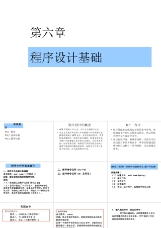 XXXX年第6章程序设计基础