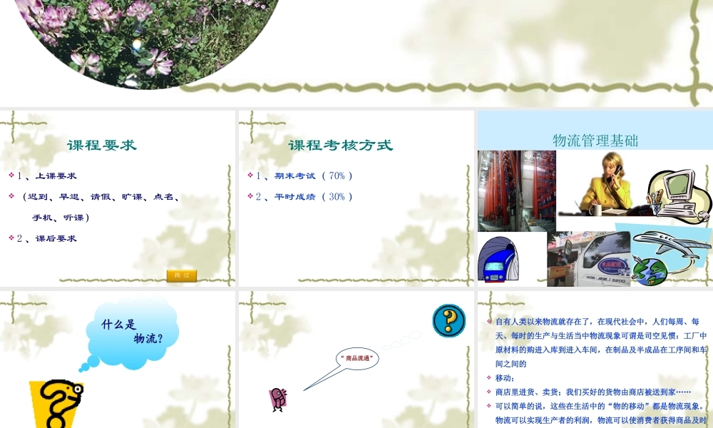 一物流管理认知