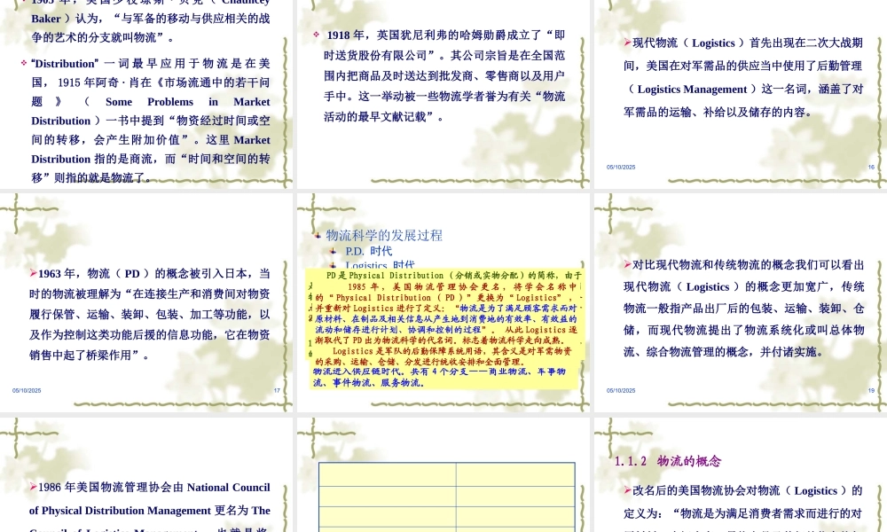 一物流管理认知