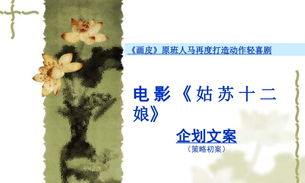 XXXX年电影《姑苏十二娘》企划文案