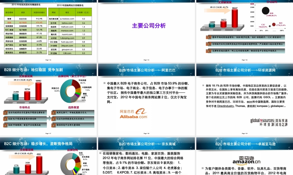 XXXX年电子商务行业投资分析报告