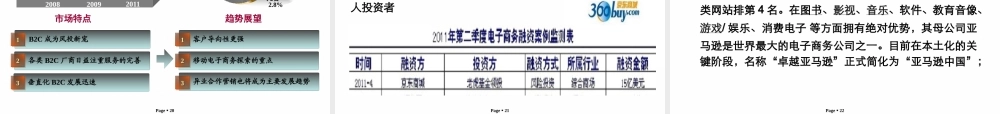 XXXX年电子商务行业投资分析报告