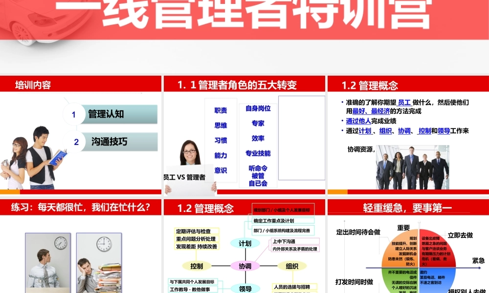 一线管理者特训营
