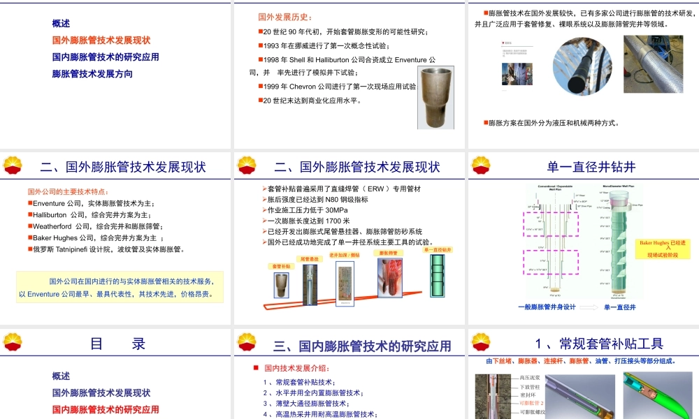 《膨胀套管技术的发展及应用》XXXX0807