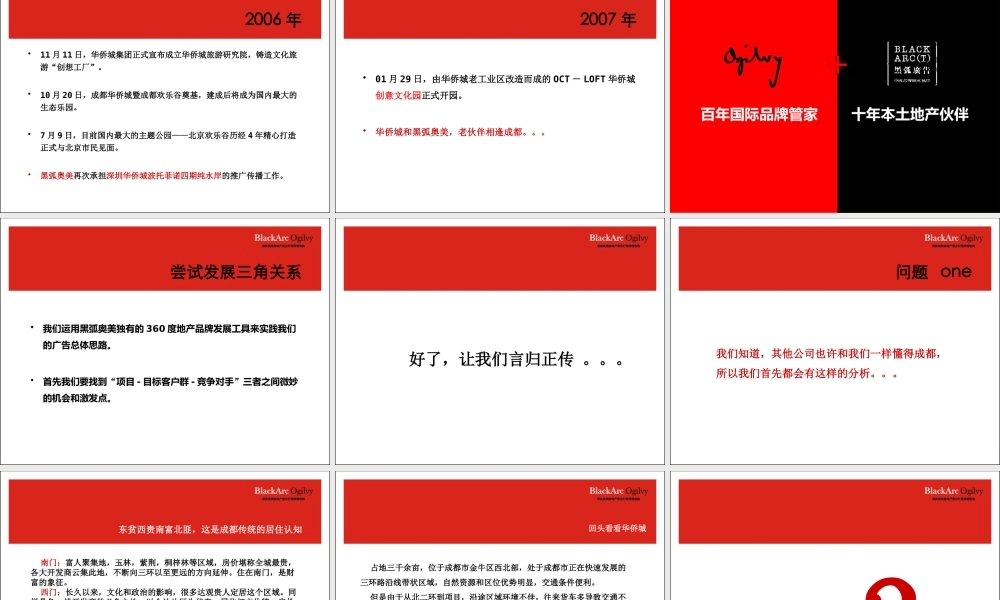 XXXX年度成都华侨城传播推广方案